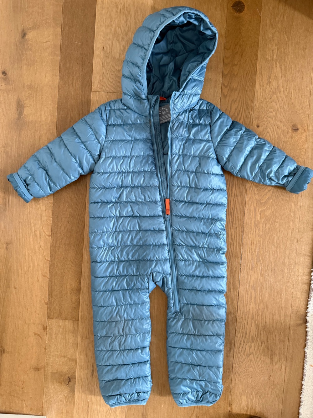 Primark Dusty Blue Quilted Baby Puffer One-Piece